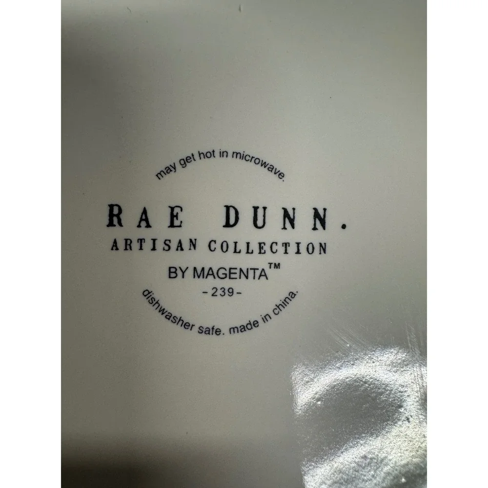 Rae Dunn WOOF Ceramic Dog Bowl Cream Black Artisan Collection by Magenta 6in